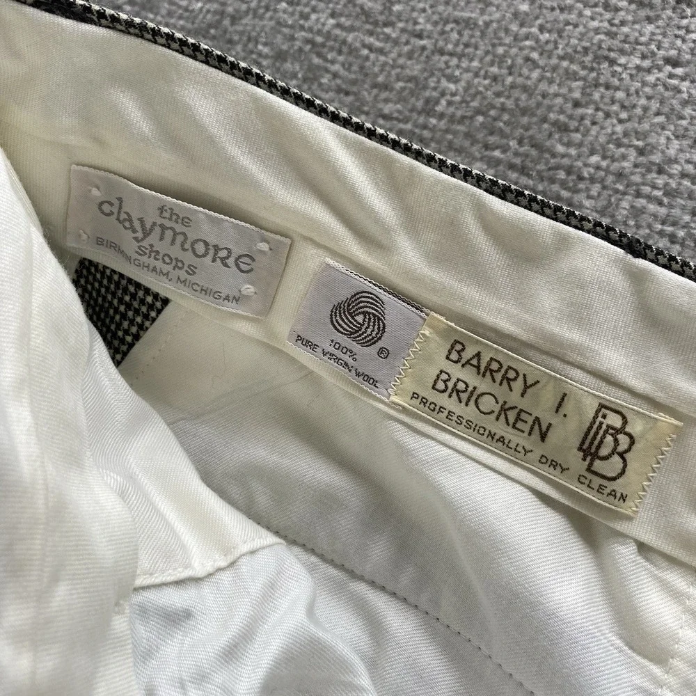 VTG‎ Barry Bricken Pleated Houndstooth Men's Trousers Pants. Amazing Condition.